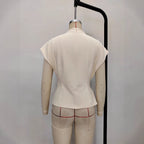 Minimalist European And American Half-high-neck Short-sleeve Top