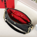 Embossed Letter Dumpling Crossbody Bag