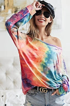 BiBi Tie Dye Soft Knit Jersey Top