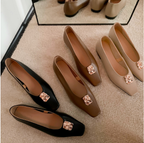 Fashionable Women's Flat Shoes with Metal Accents