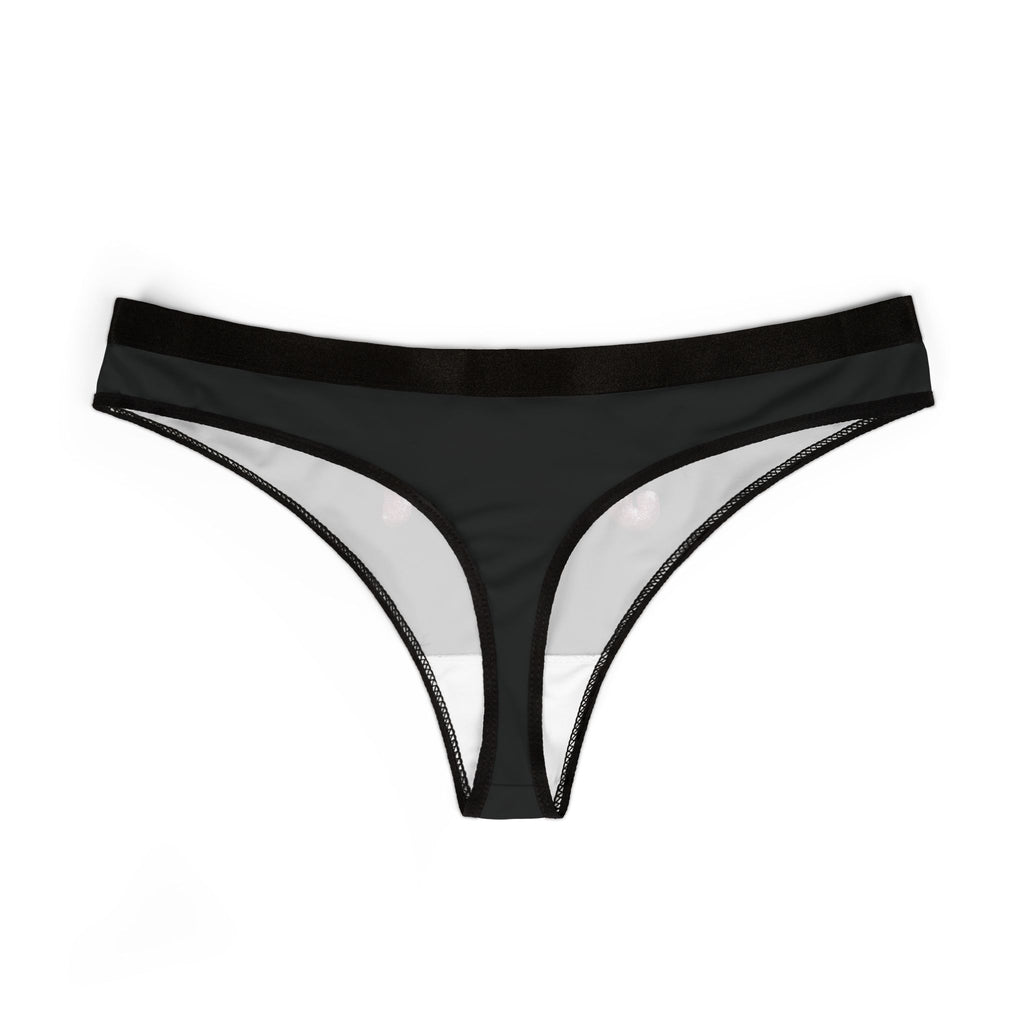 Juicy Black Women's Thong - Playful Pink Puff Lettering