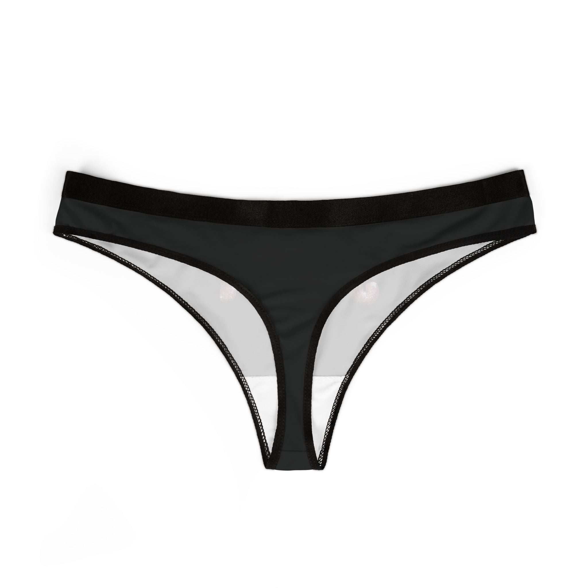 Juicy Black Women's Thong - Playful Pink Puff Lettering