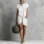 Women's Casual Short-Sleeve Solid Color Straight Dress