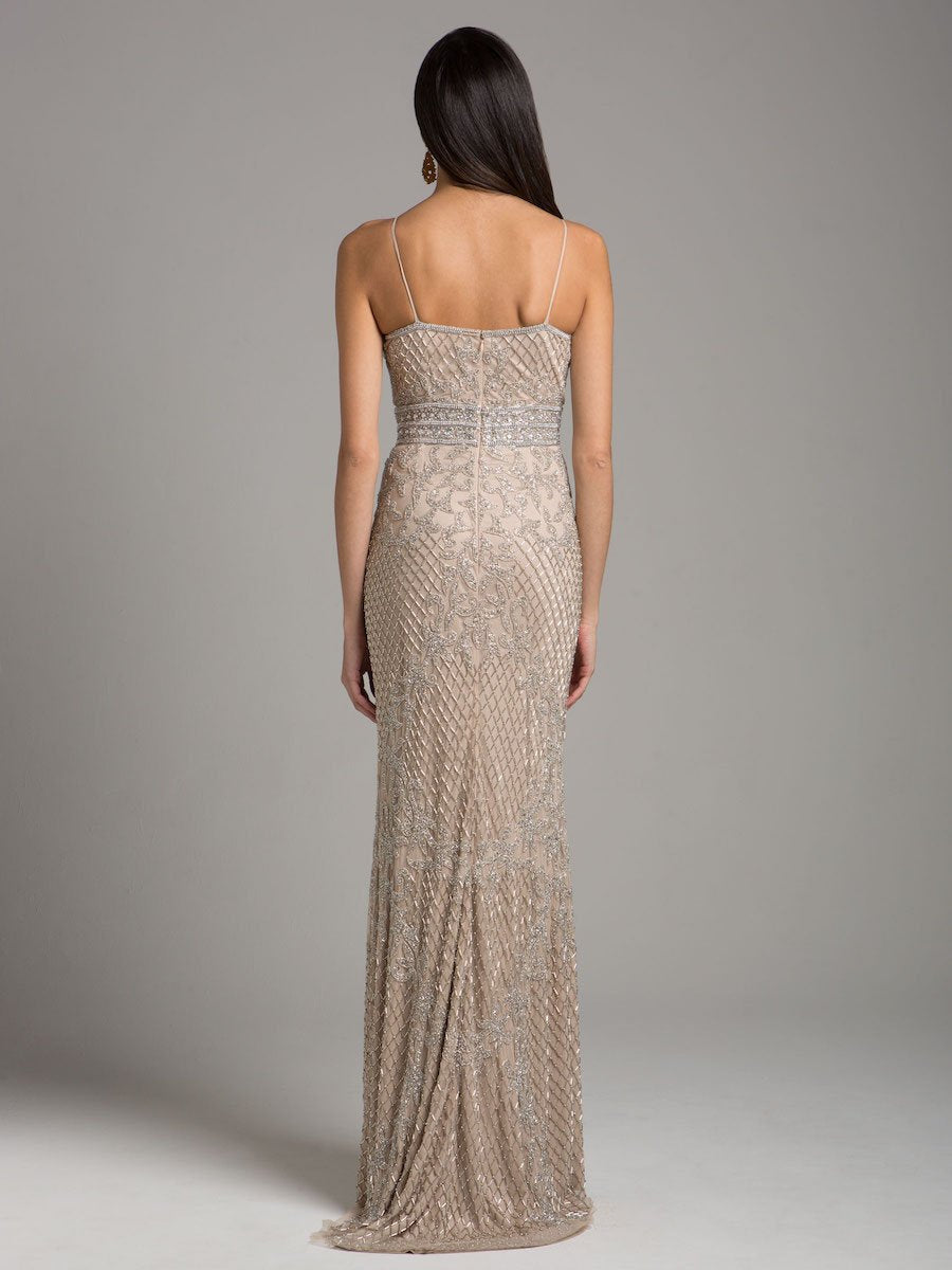 Body Con V-neck Beaded Dress | Lara 29904