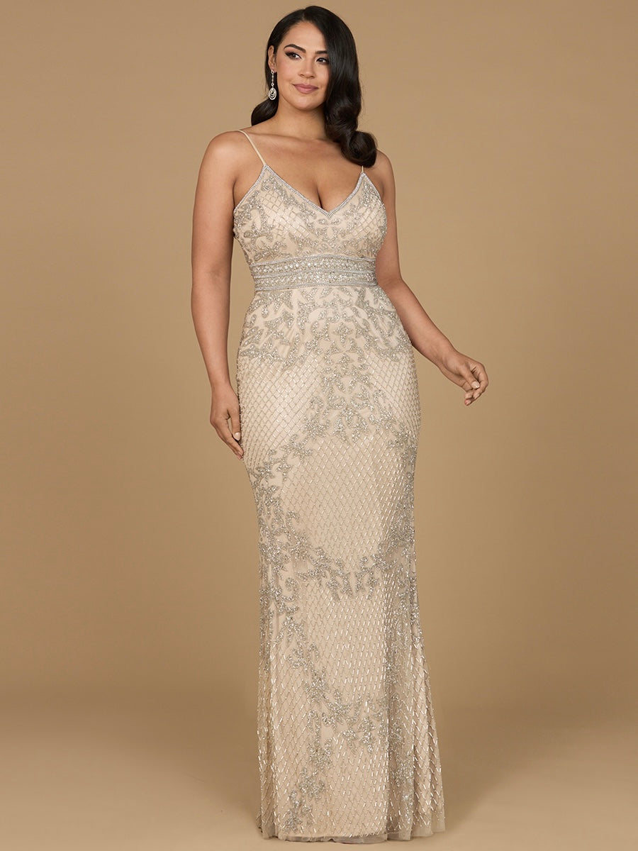 Body Con V-neck Beaded Dress | Lara 29904