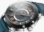 Men's Waterproof  Sport Watch With Leather  Belts  And Large Numbers Details Unique Design Perfect Gift