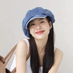 Retro Denim Octagonal Sun Protection Painter Hat