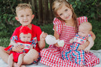 4th of July Plaid Flag Girl Bloomer Set With Bow