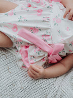 Floral Baby Girls Bow Ruffle Romper