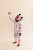 Bamboo Zip Romper | Retro Garden