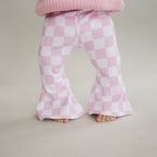 Checkered Flare Pants | Pink