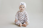 Checkered Smiley Lounge Set | Latte