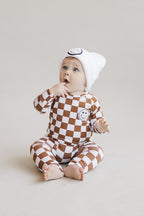 Checkered Smiley Lounge Set | Copper