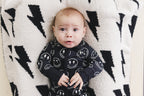 Lightning Bolt Fuzzy Blanket | Black