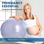 Pregnancy Ball for Maternity, Labor and Birth.  Includes Pregnancy Guide.  (Lilac)