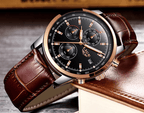 Men's  Waterproof Watch With Chronometers Date Display And Fluorescent Pointers Excellent Look Perfect Gift