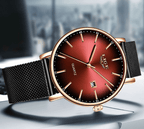 Men's Elegant  Watch With Stainless Steel Straps And Special Date Display Excellent Look Unique Design Perfect Gift