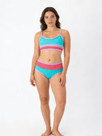 Mommy me "Blue and Red Stripes" Women's Swimsuit