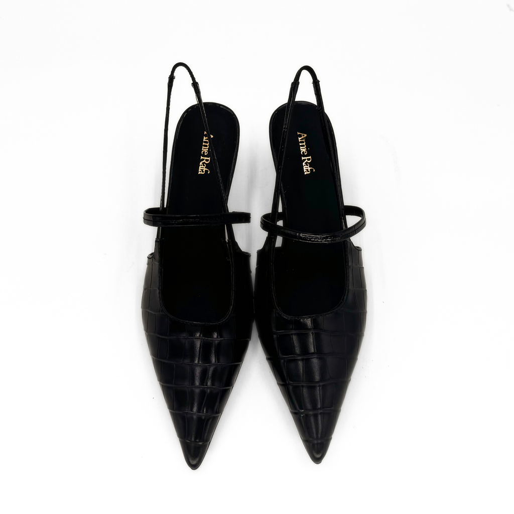 Connie Embossed Crocodile Heels