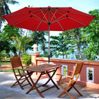 9 Feet Patio Outdoor Market Umbrella with Aluminum Pole without Weight Base