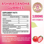 I Love Health Ashwagandha Gummies with Vitamin D2 - 3000mg Ashwagandha Extract (10:1) - Stress Relief, Sleep Support & Mood Calm - Strawberry Flavor - 60 Gummies - Non-GMO, Gluten-Free, 3rd Party Lab Tested, cGMP Certified