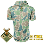 Seamhead Hunting Club HyperMAX Short Sleeve Camo Baseball Hoodie