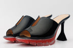 The Caratal Black Patent Leather Women Sandal