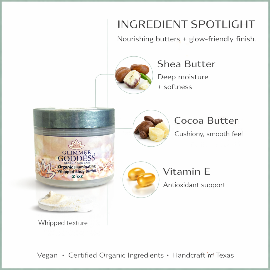 Organic Shimmer Body Butter 2 oz – Travel