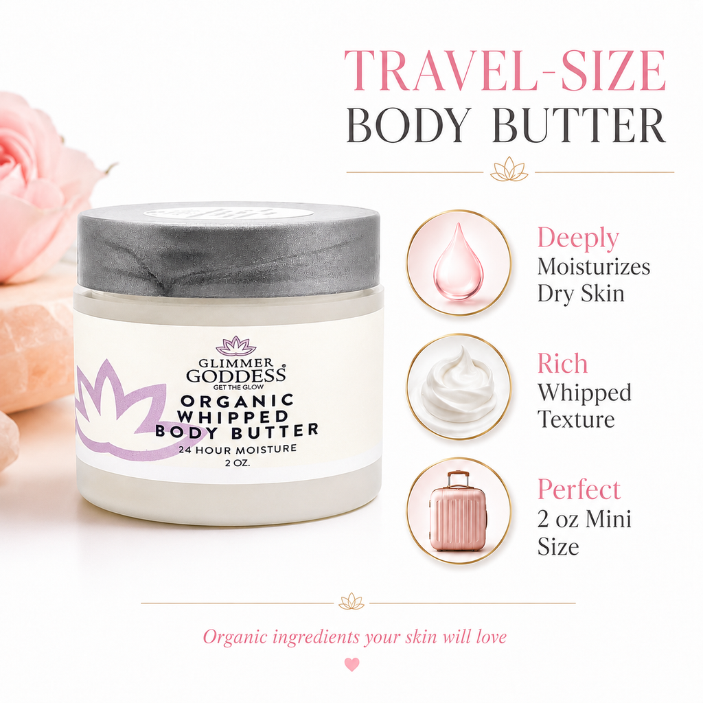 Organic Whipped Body Butter 2 oz – Mini Travel Size for Dry Skin & Eczema