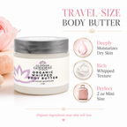 Organic Whipped Body Butter 2 oz – Mini Travel Size for Dry Skin & Eczema