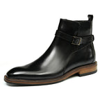 Men's Genuine Leather Square Toe Ankle Boots