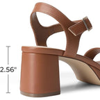 Dream Pairs Womens 8 Chestnut Brown Faux Leather 3" Block Heel Platform Sandals