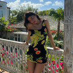 European And American Style Golden Girl Same Style Printing Dress