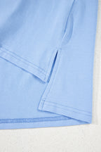 Myosotis Loose Half Sleeve Hi Low Hem T Shirt