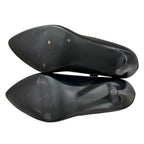 IDIFU Womens Size 8.5 Black 4" Stiletto Heel PU Leather Closed Pointed Toe Shoes