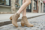 Women’s Retro Sock Cuff Booties – Stylish Ankle Boots with Stretch Cuff
