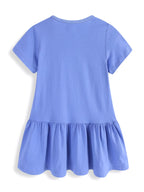 Children's Unicorn Floral Applique Ruffle Hem Dress