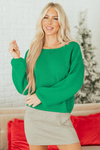 Black Bow Backless Bubble Sleeve Sweater