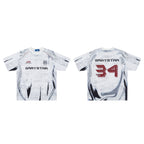 Short Sleeve Round Neck Black And White Printed T-shirt