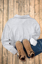 Smoke Green Quarter Zip Stand Neck Kangaroo Pocket Sweatshirt