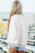 Racing Red Oversize Drop Shoulder Reversible Mock Neck Sweatshirt