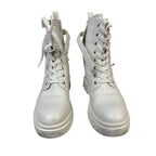 Dream Pairs Womens 7.5 White 1.25" Heel Boot Side Zip Closed Round Toe Shoes