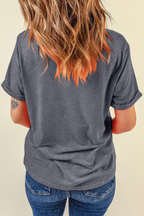 Gray USA Letter Crewneck Tee