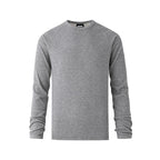 Mens Solid-Color Crew-Neck Long-Sleeve T-Shirt Autumn Slim-Fit Base Layer Top