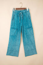 Wild Ginger  Mineral Wash Knot High Waist Raw Hem Pants