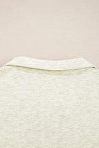 Sachet Pink Pop of Color Collared Patchwork Pullover Sweatshirt