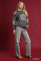 Umgee Round Neck Sweater Accents