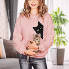 Womens Fashion Solid-color Crew-neck Long-sleeve Top
