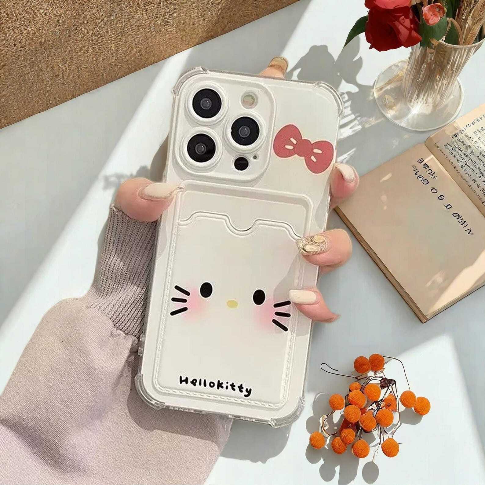 Kitty Photo Card Wallet Case for Samsung Galaxy S24 S23 S22 S21 Plus Ultra - Cute Protective Cover with Convenient Card Slot Holder