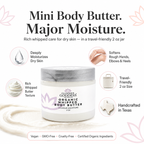 Organic Whipped Body Butter 2 oz – Mini Travel Size for Dry Skin & Eczema
